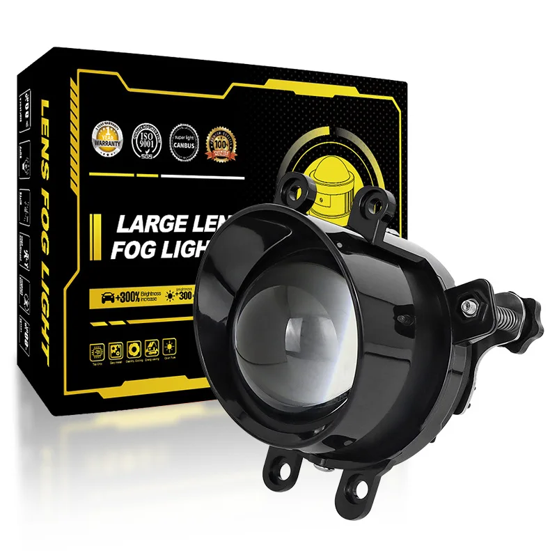

110W 3-Inch LED Fog Light for Toyota 4-Pin Slant Lens Tri-Color Bi-Beam Car Fog Lamp Ultra Bright Waterproof