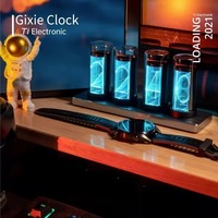 Glow Tube Clock RGB Creative Nixie Tubes Clock Digital Retro Led Glow Nixie Tube Watch Table Decoration & Accessories Gift