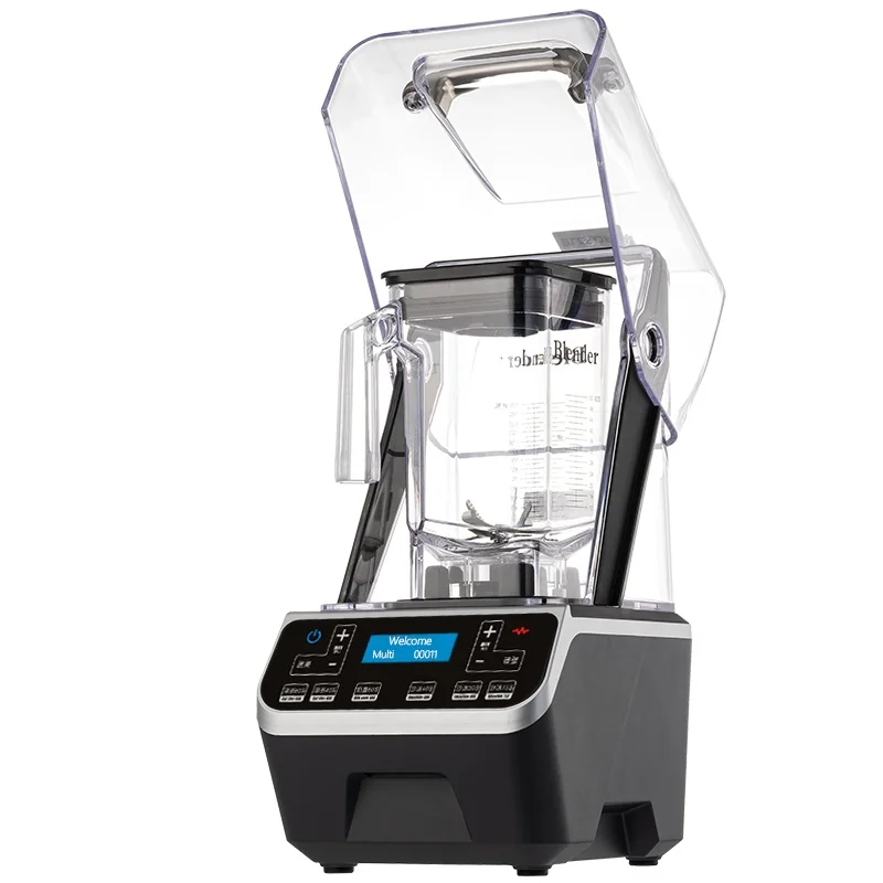 New Brushless Motor Soundproof Smoothie Machine 2L Capacity 2200W Eco-Friendly Stainless Steel Electric Mixer for Commercial Use
