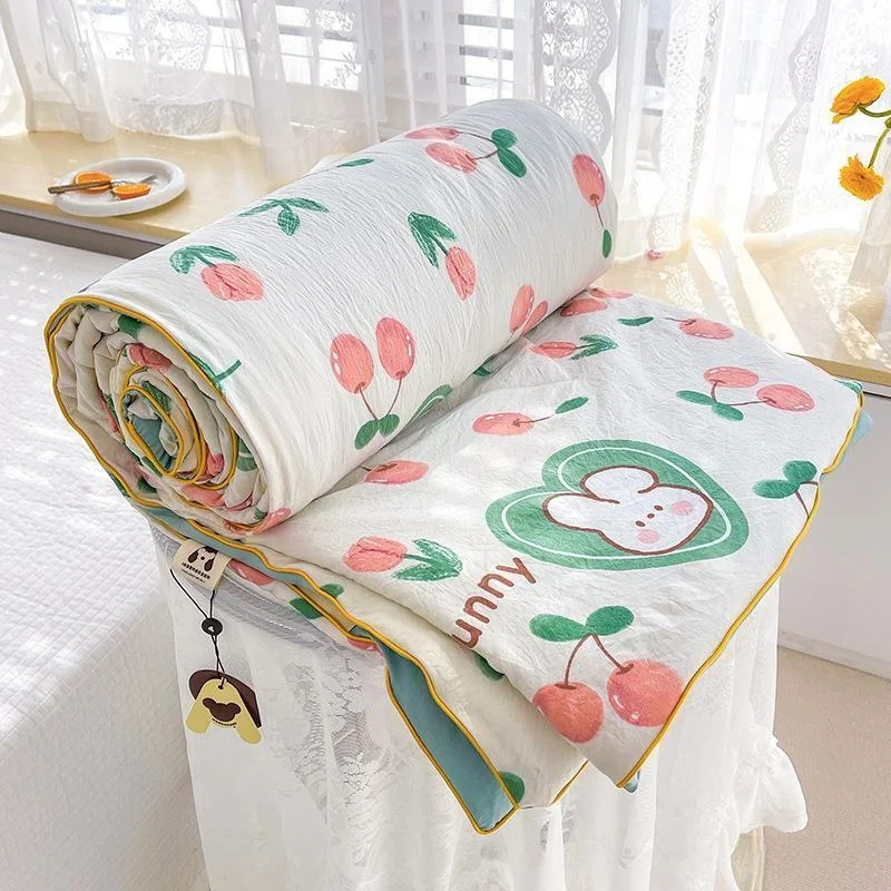 

Waable Cotton Double Layer Summer Quilt Single Person Cool Quilt Dormi Quilt Summer hine Waable Thin Quilt