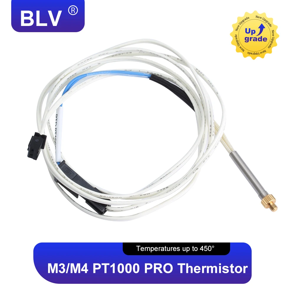 BLV®Cartucho de termistor PT1000 Pro, Sensor de temperatura de tornillo M3 M4, alta temperatura, 450 ℃, impresora 3D