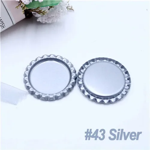 200pcs/lot 24 Colored Inside 1 Inch Flattened Bottle Caps for Crafts DIY Hair Bows Accessories Metal Simulation Beer Bottle Caps image 3