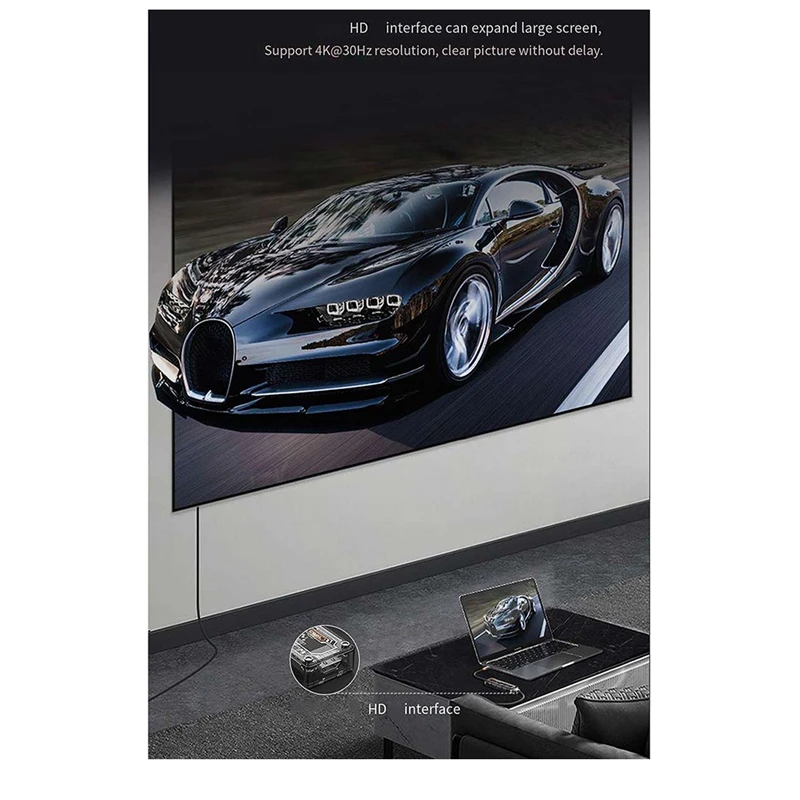 5 In 1 USB 3.0 Hub Docking Station USB Adapter With USB2.0X2 USB3.0 PD100W USB-C 4K@30Hz For PC Laptop Mobile Phone Parts