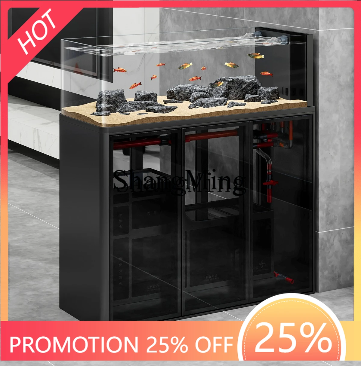 

FG household stream tank living room household screen bottom filter straight curved fish tank creative ecological tank