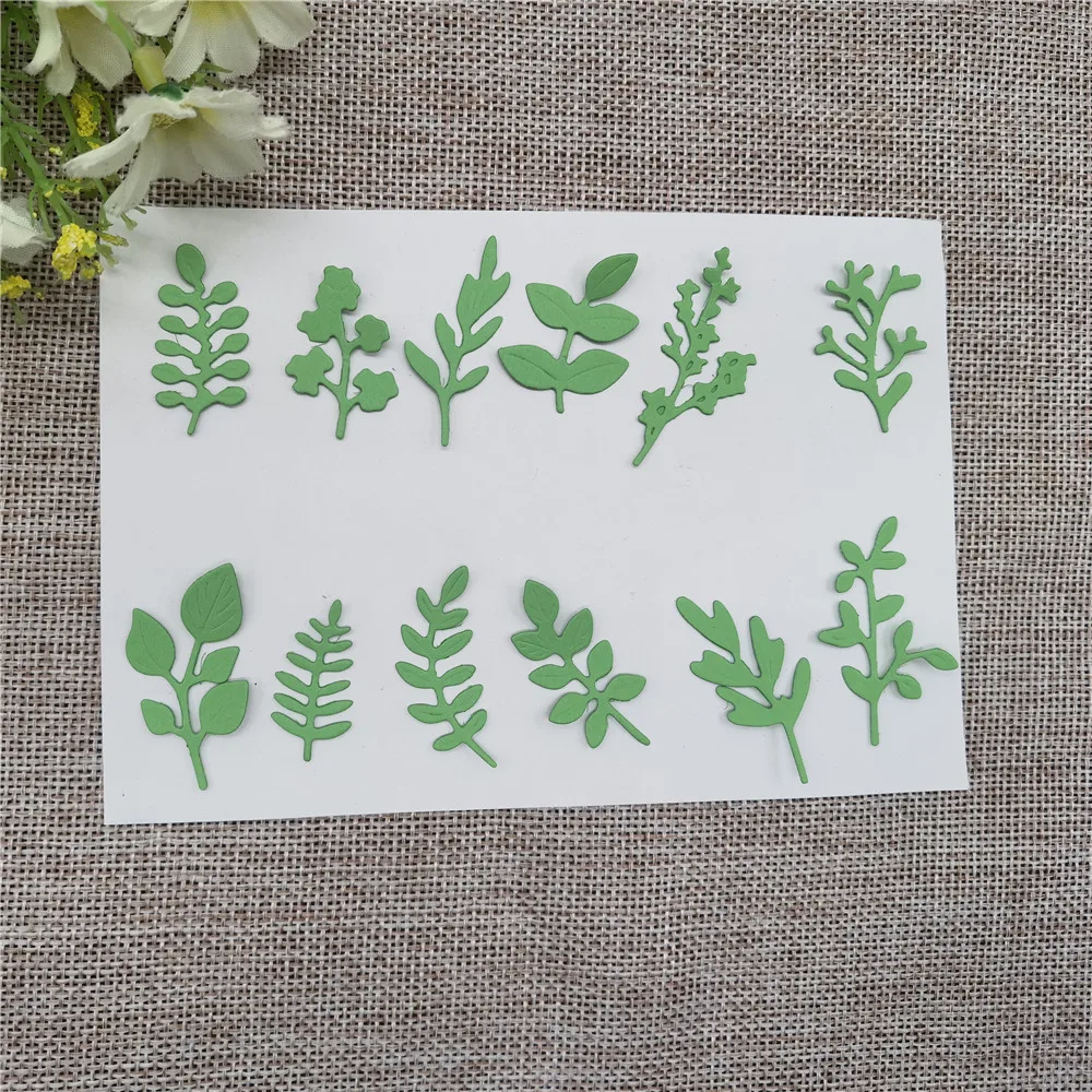 12-piece Leaf Cards Plant flowers Dies Metal Cutting Dies Stencils For DIY Scrapbooking Decorative Embossing Handcraft Template