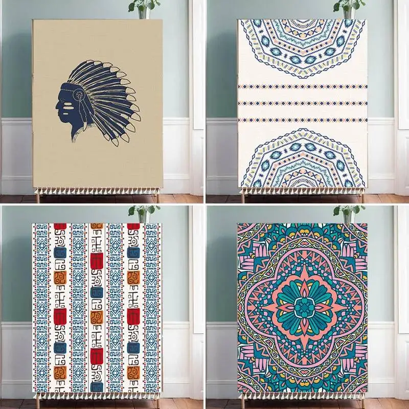 Bohemia Cabinet Dust Cover Short Curtain Half-curtain Kitchen Storage Shoe Shelf Wardrobe Dust Cover Window Door Decor Curtain