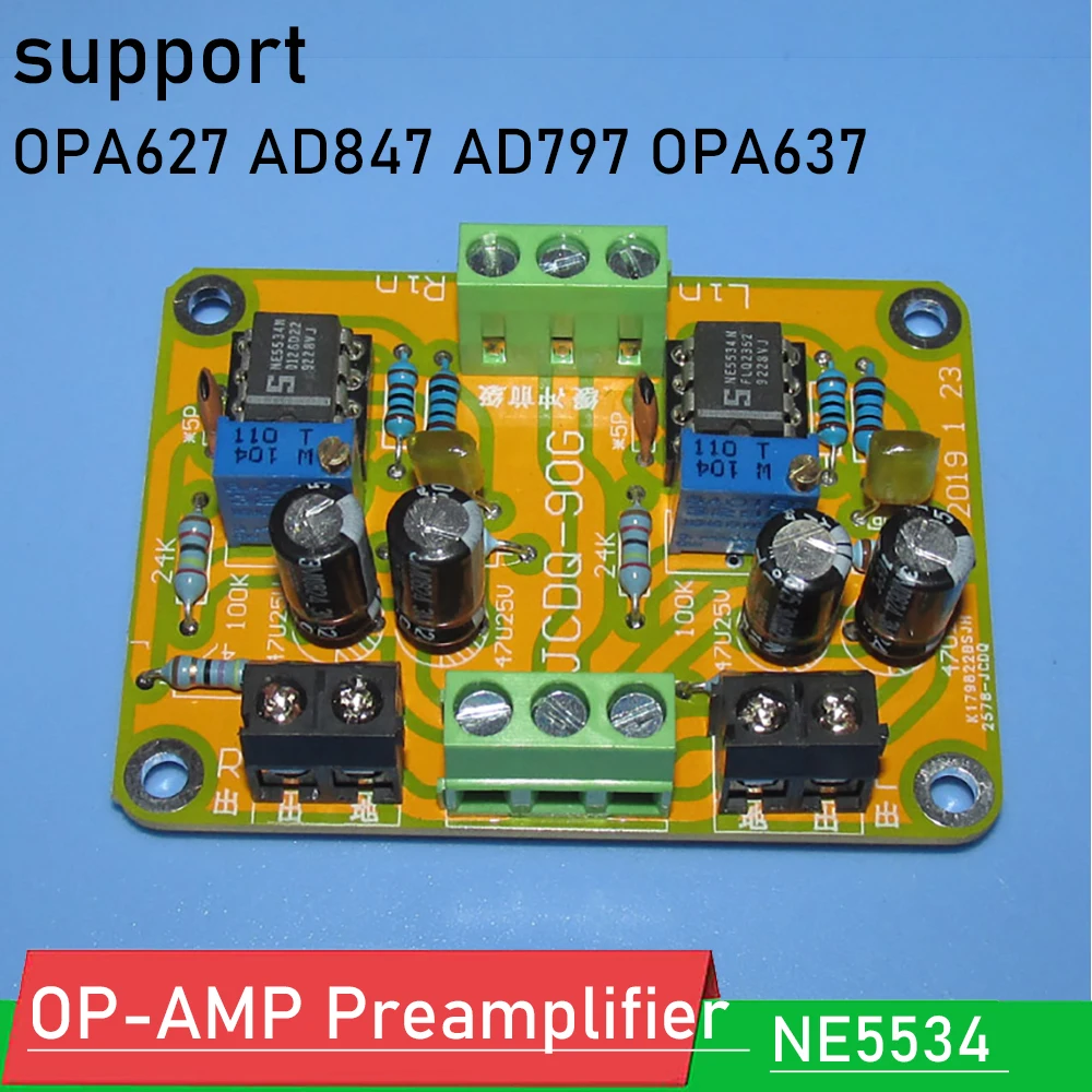 Imagem -02 - Fidelidade Ne5534 dc Buffer Estéreo Op-amp Preamp Placa para Opa627 Ad847 Ad797 Opa637 Único Módulo Alta