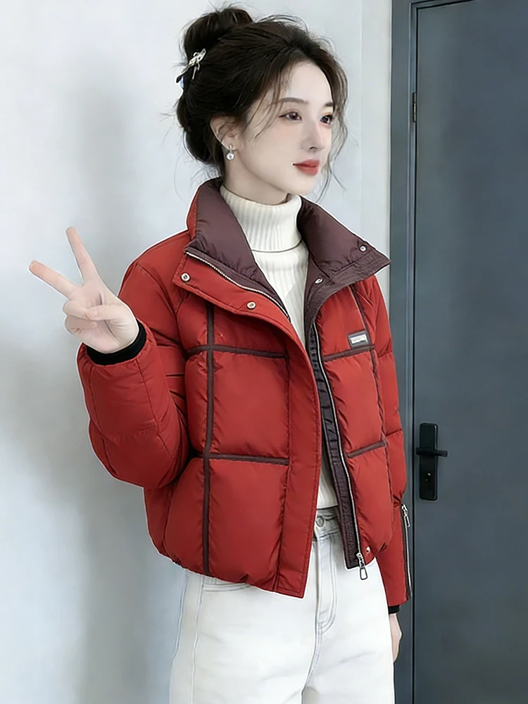 

Thiened Fce Casual ort down Cotton Jaet Women's 2026 Winter Lazy Sle Age-Defng Warmth Cotton Coat Outerwear