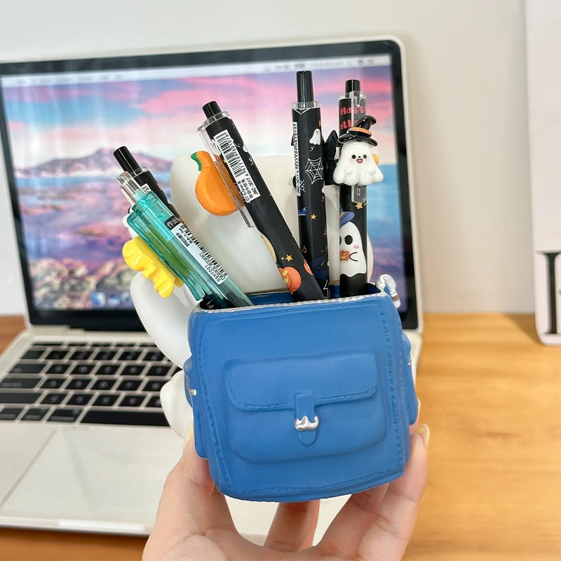 ที่ใส่ปากกาการ์ตูนแมวน้อยสุดสร้างสรรค์ ที่เก็บปากกาอเนกประสงค์ อุปกรณ์เครื่องเขียนสำนักงาน ของขวัญสำหรับโรงเรียน