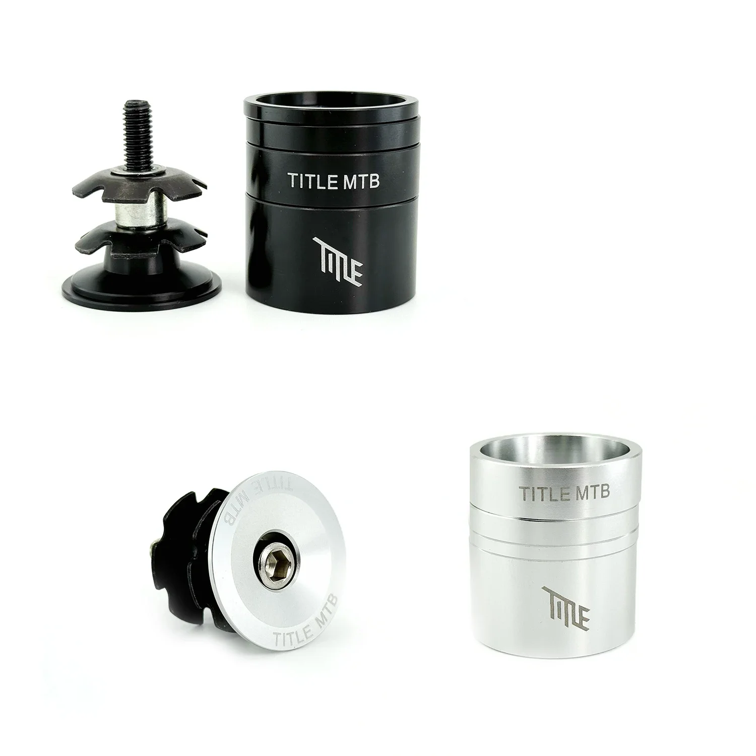 

TITLE Top Cap and Bolt Alloy Headset Spacer Kit Applicable for 28.6mm