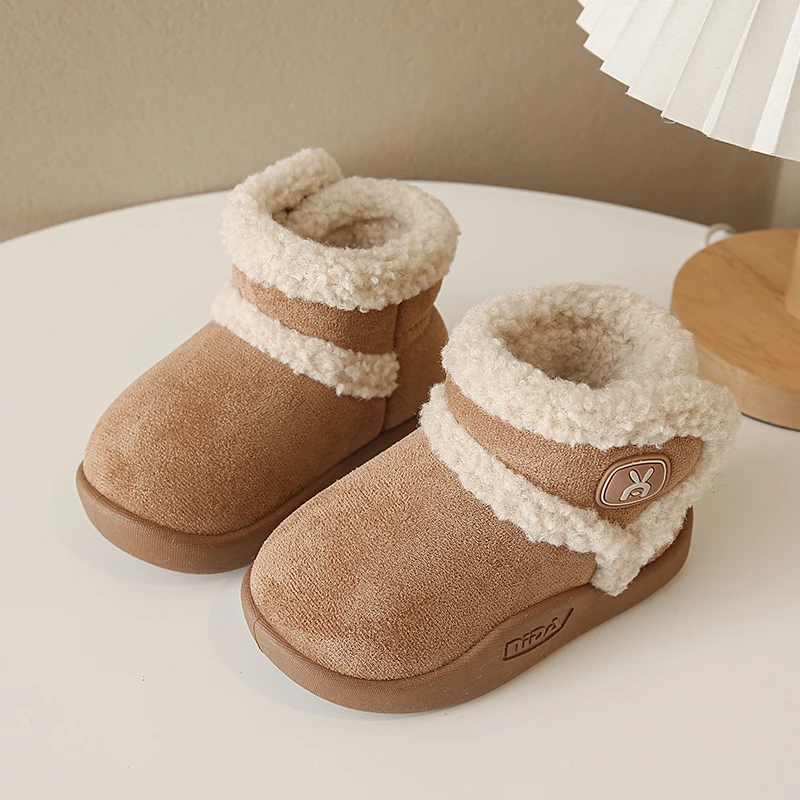 

Children Cotton Boots for Girls Boys 2025 Winter New Fashion Korean Style Soft Bottom Anti-slippery Versatile Keep Warm Shoes