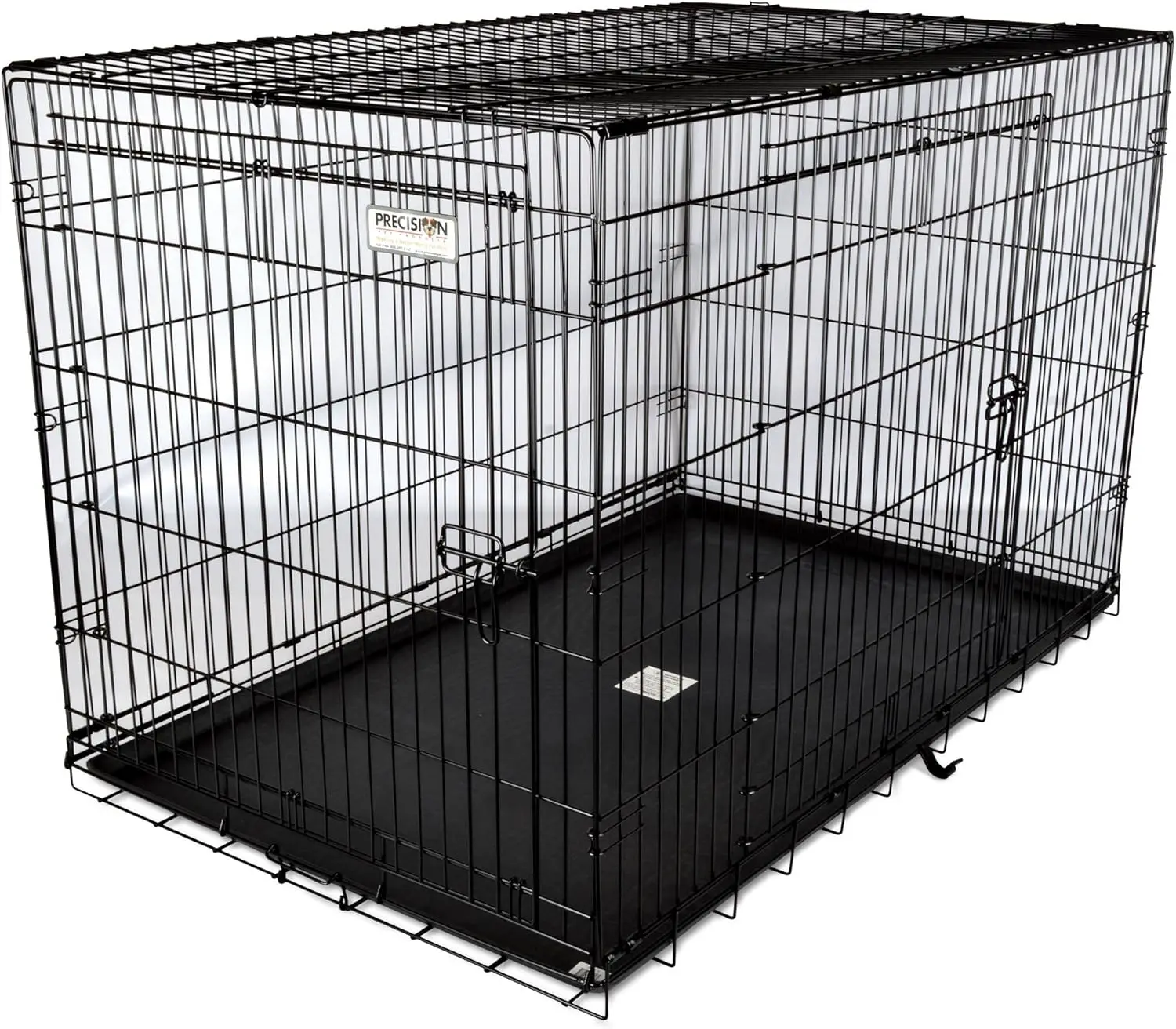 Precision Pet Products Two Door Great Crate Wire Dog Crate, 48 Inch, For Pets 90-125 lbs, With 5-Point Locking System