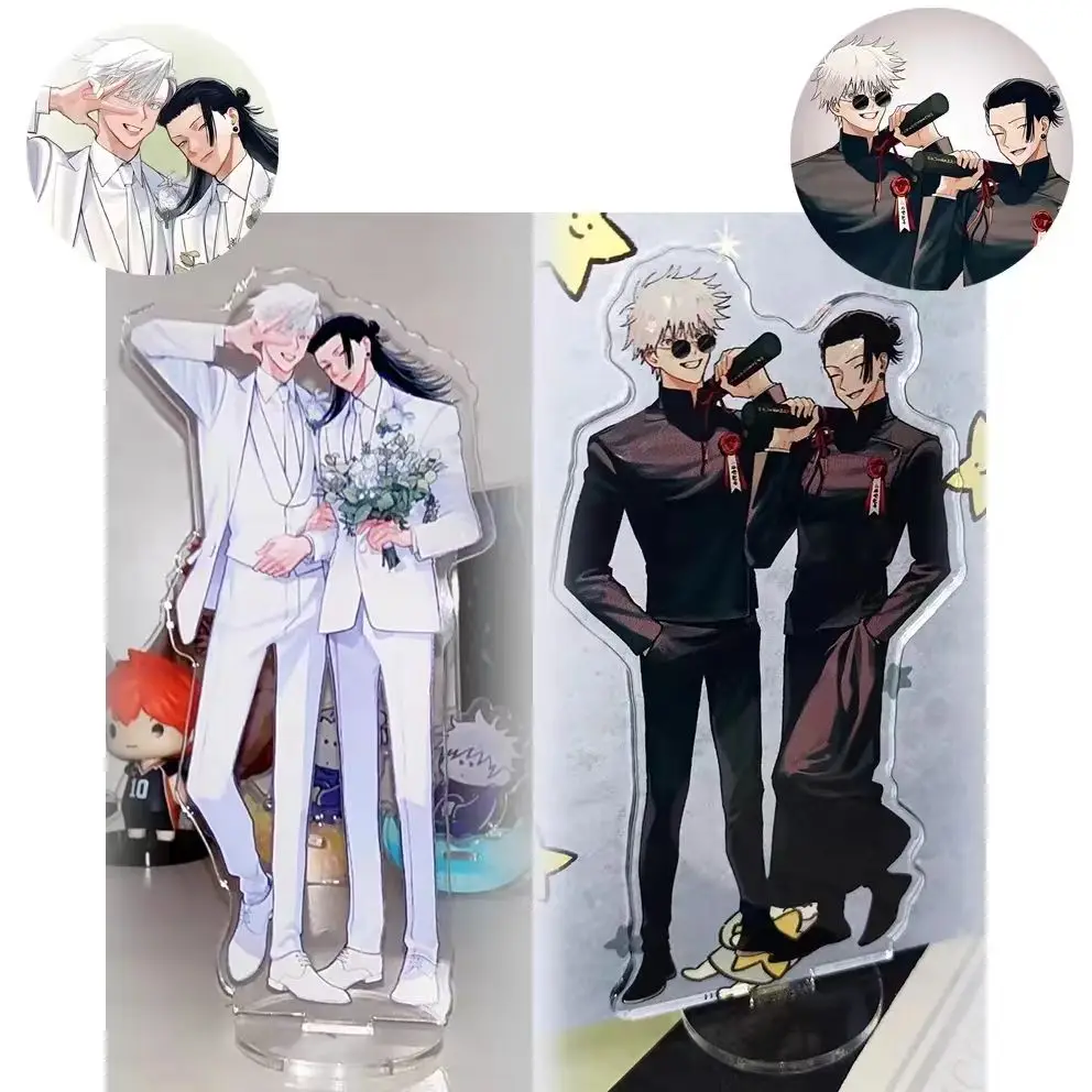 10 سنتيمتر أنيمي Jujutsu Kaisen الزفاف الاكريليك حامل Gojo Satoru Geto Suguru سطح المكتب الحلي الديكور