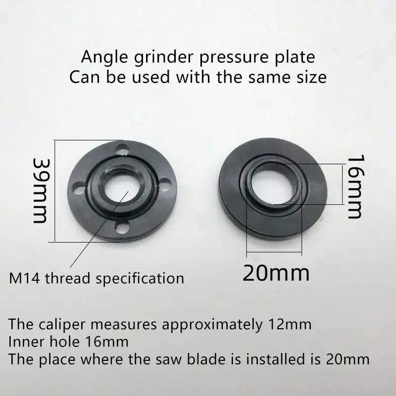 1Set Inner Flange Nut Set Metal Pressure Plate Angle Grinder Metal 125 150 180 230 M14 Shaft Angle Grinder