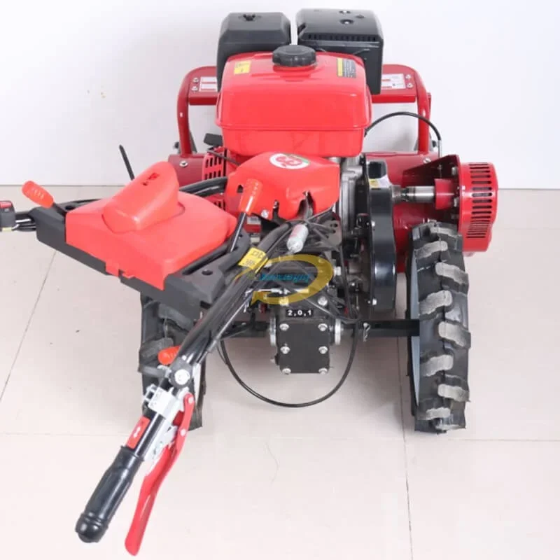 Self-Propelled adjustable red gasoline lawn mower high efficiency convenient power weeder