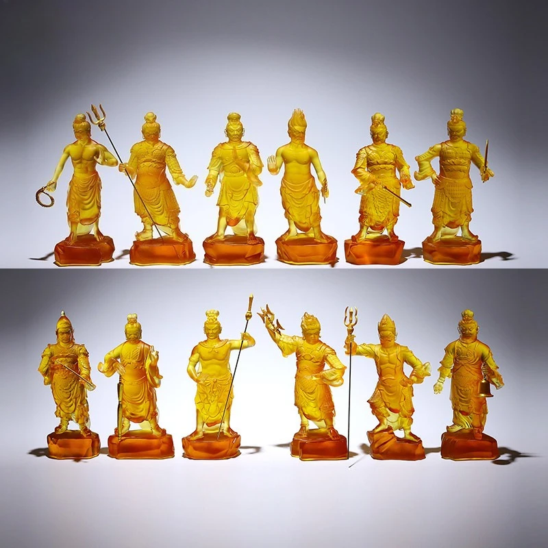 At home, use Buddhist halls and temples to worship the twelve medicine fork gods and 12 zodiac patron saints ornaments