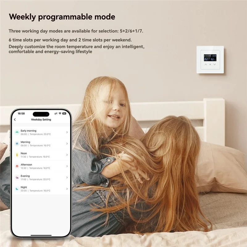 

【B74A】Умный термостат Tuya с поддержкой Wi-Fi, цифровой ЖК-дисплей, контроллер температуры в помещении для дома