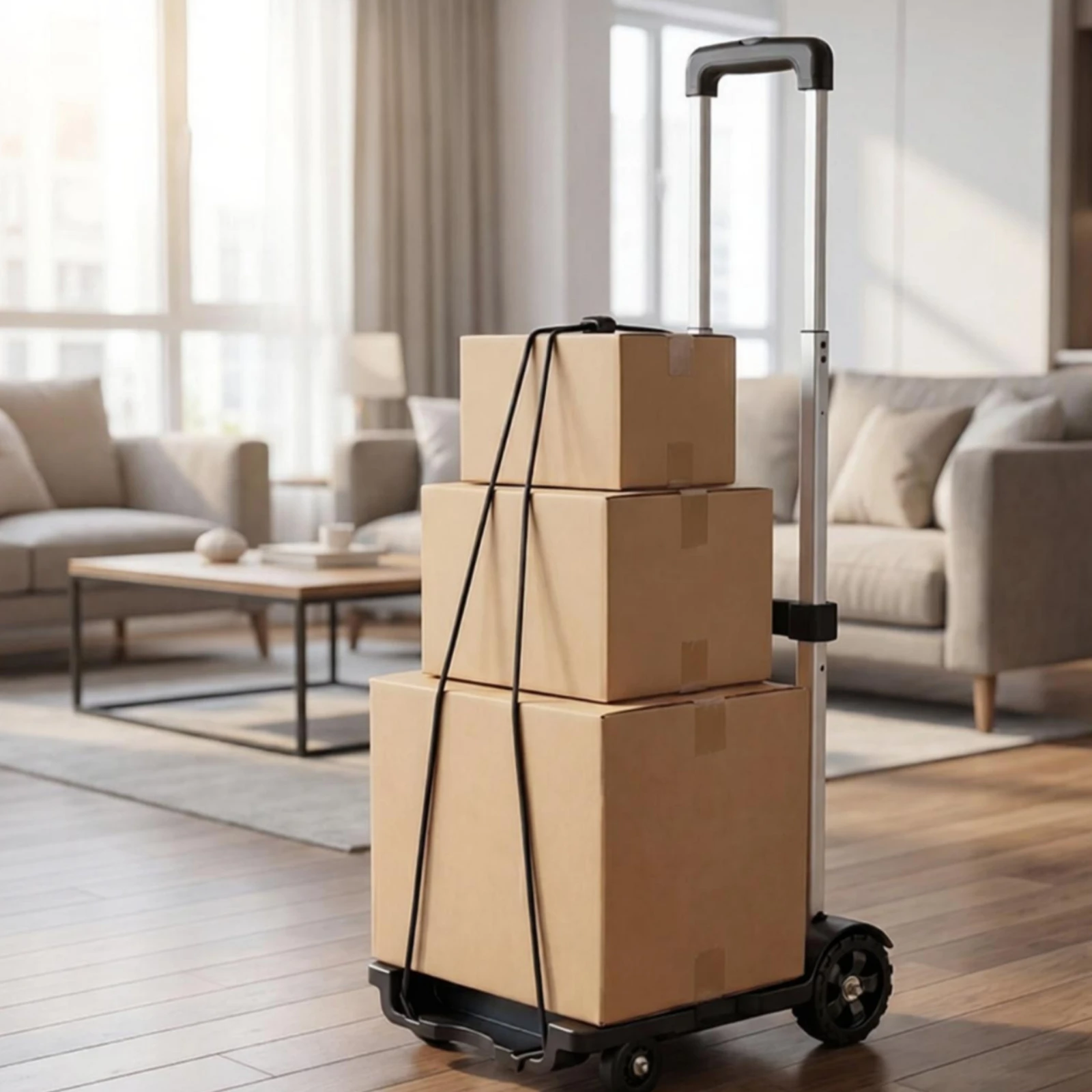 Folding Trolley Cart Included Strap Foldable Platform Cart Transport Gear Easy Storage for Moving Luggage