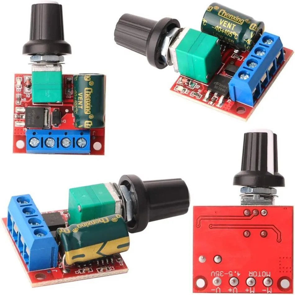 3szt Mini regulator prędkości PWM silnika DC, moduł przełącznika z regulacją prędkości DC 5V-35V 5A, regulator napięcia zmiennego 6V 12V 24V