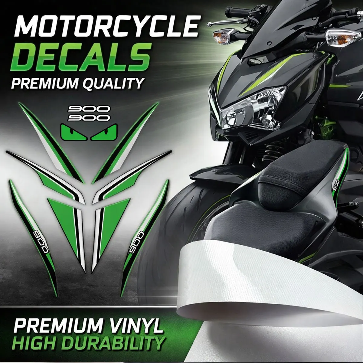 

Совместим с наклейкой-деколем для мотоцикла Kawasaki Z900 – минималистичный дизайн, водонепроницаемый.