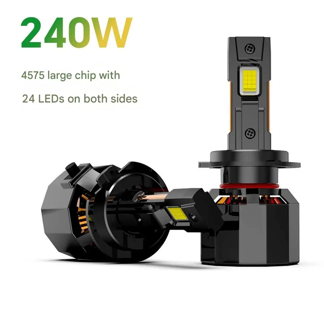 

Светодиодные автомобильные фары высокой яркости H4, двойная медная трубка, 240 Вт, 24000LM, фокусированный луч — светодиодные фары, автомобильные аксессуары