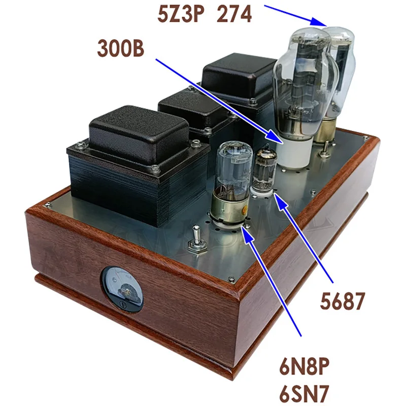 AIYIMA SMSL 717A 6J8P Push 300B Combined Class A Vacuum Tube Amplifier 9W 2 5U4G Rectifier Balance Pure Handmade Tube Amplifier