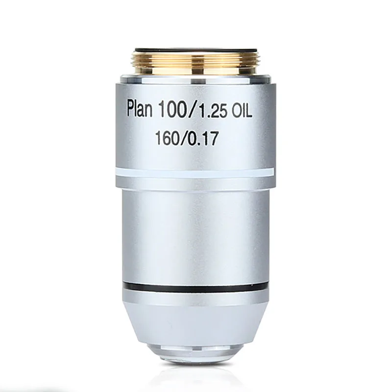 Biological Microscope Plan Objective Lens 4X 10X 20X 40X 60X 100X RMS Thread 160/0.17 195mm