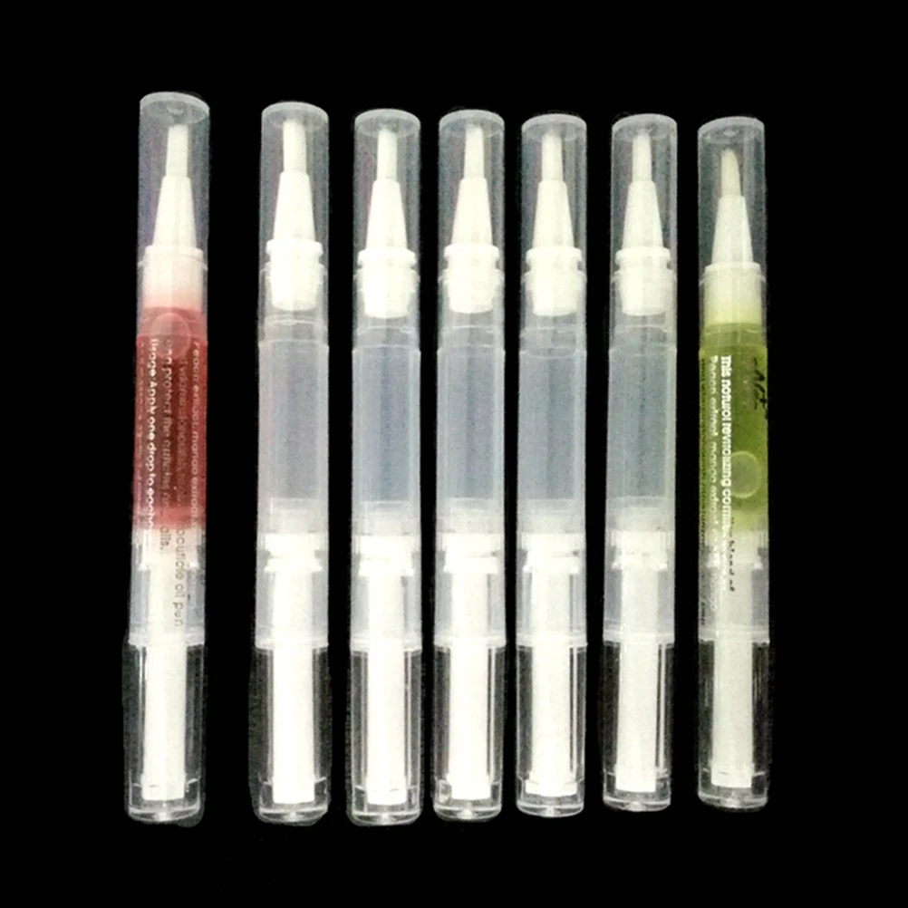

6pcs 3Ml Transparent Empty Nail Oil Pens Lip Gloss Applicator Brush Tip Liquid Tube For Eyelash Growth Perfume