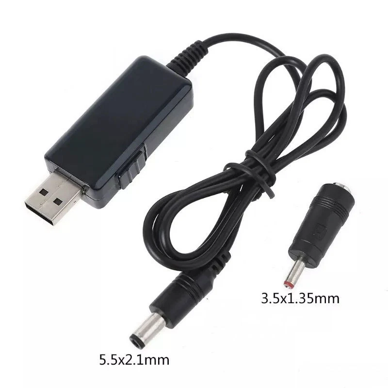 3in1 kit USB Boost Converter DC 5V to 9V 12V USB Step-up Converter Cable+8PCS Plug+1 TO 2 For Power Supply Charger Router Model