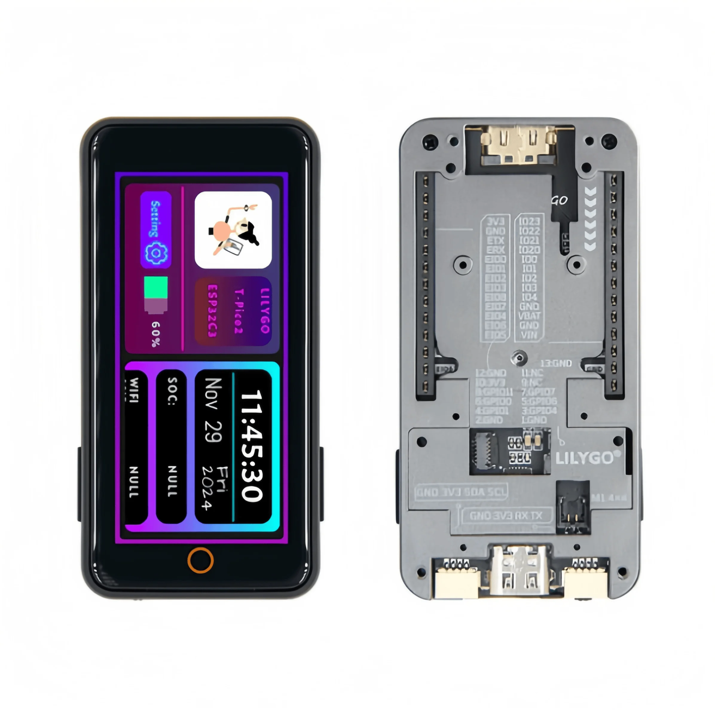 

ЛИЛИГО ® T-Pico2350 ESP32-C6+RP2350 двухчиповый процессор с 2,33-дюймовым LCD-дисплеем и HDMI