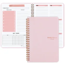 2025 Wekelijkse Planner Ongedateerde Spiraal Agenda A5 Notebook Planner Pouch 52 Weken Planner Schema's Briefpapier Kantoor Schoolbenodigdheden