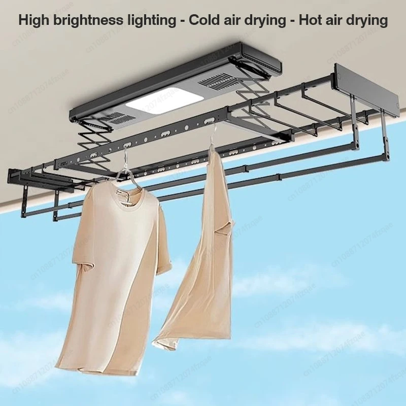 Fully Automatic Intelligent Remote Control Lifting Clothes Drying Rack Indoor Air Drying Retractable Folding Clothes Drying Rack