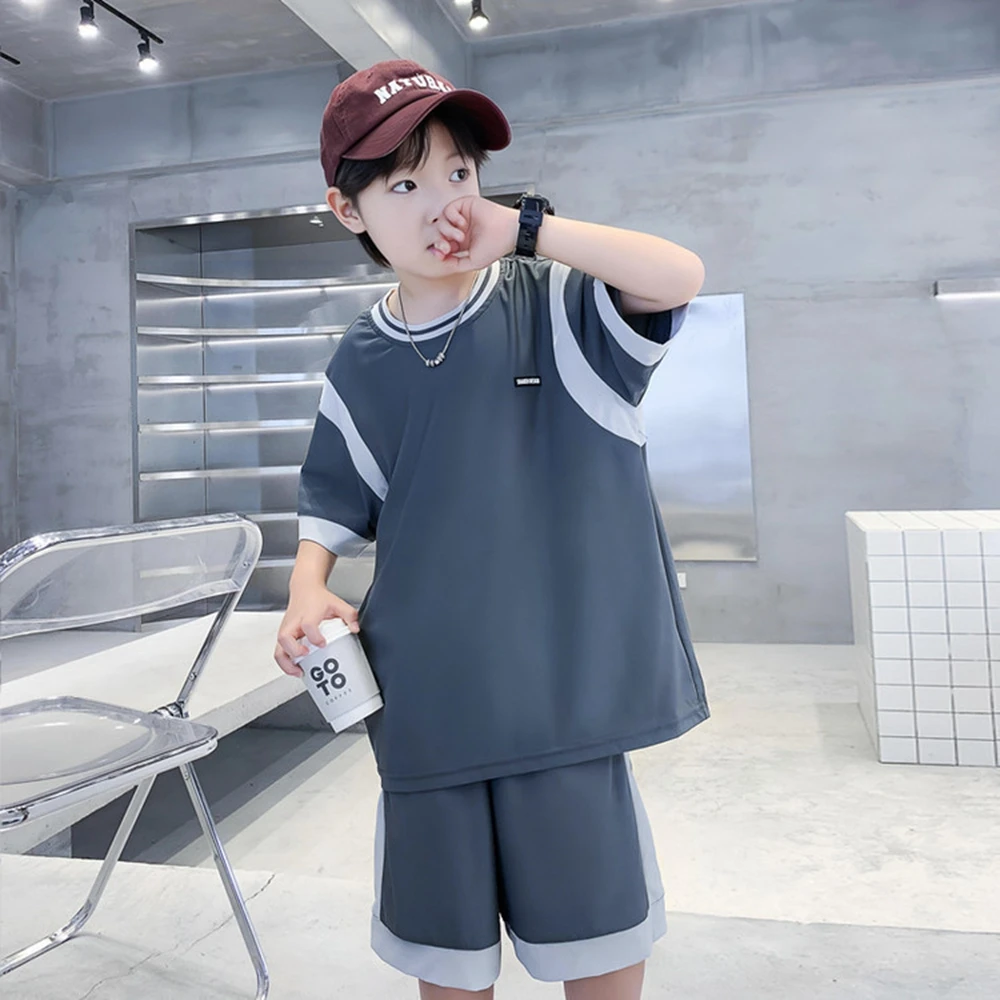 5-14Years Teens Boys Clothing Suits For Kids Summer New Arrivals Short Sleeve T-Shirt + Shorts 2PC/Sets Casual Boys Outfits