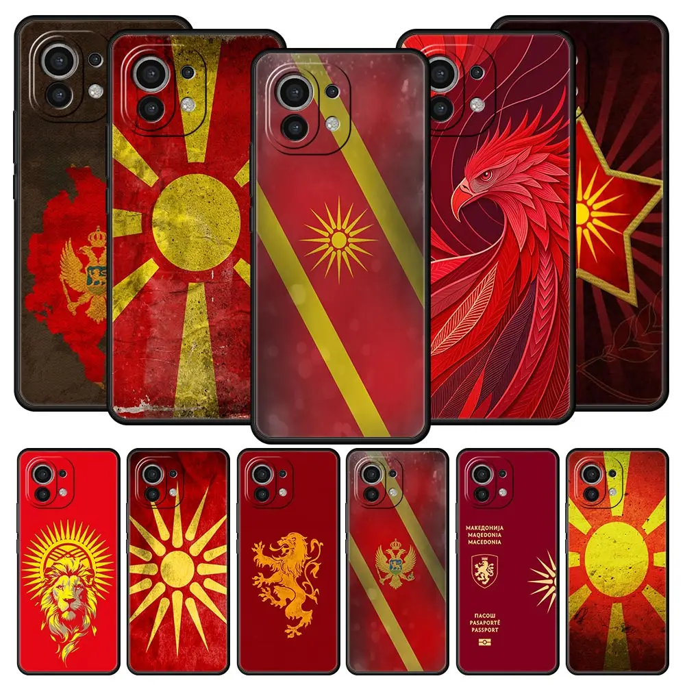 Funda de teléfono con bandera de Macedonia para Xiaomi 17 14 15 13 14T 13T 12T 11T Pro 12 11 Lite Poco X7 X5 X3 NFC F7 F6, funda suave