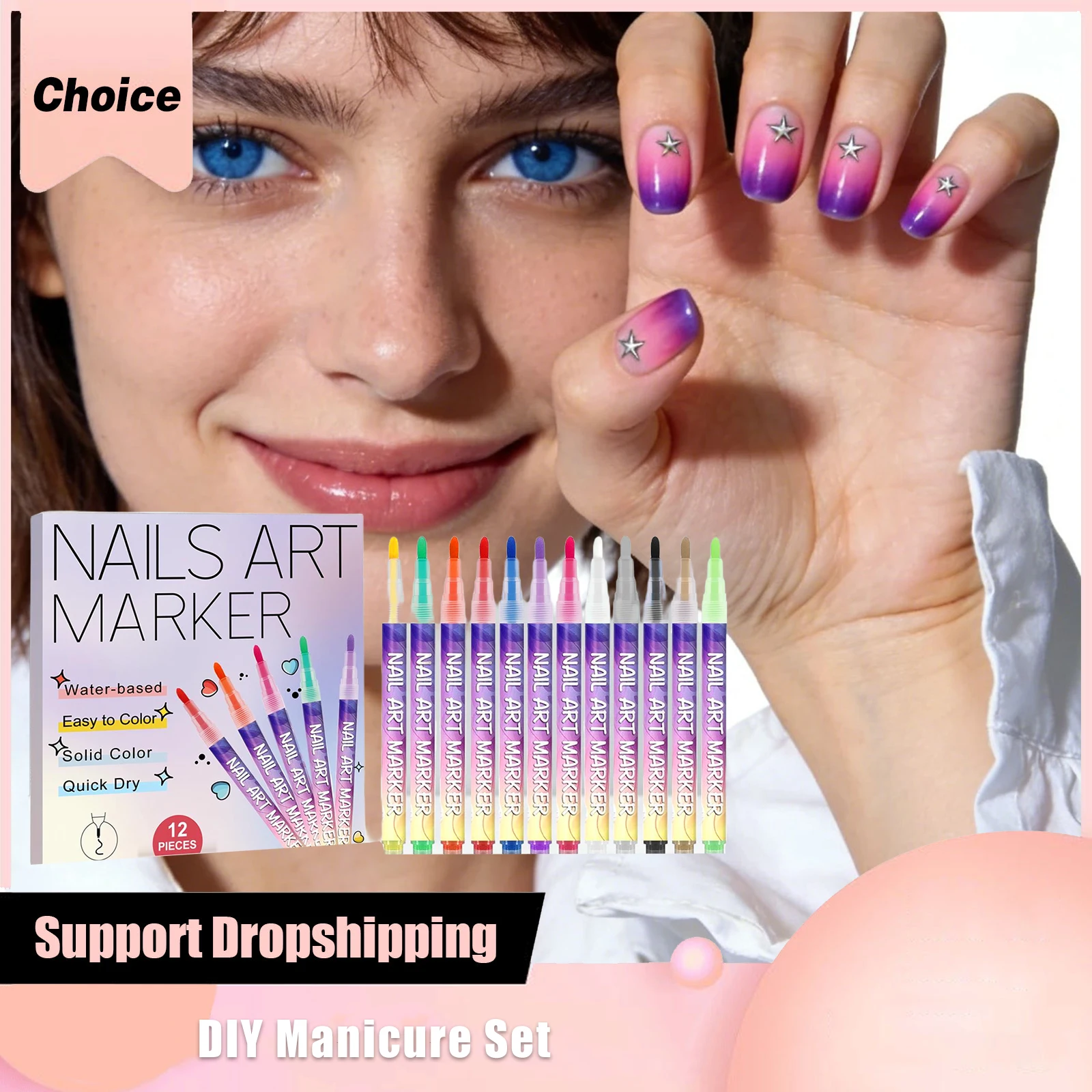 DIY Nail Art Graffiti Pen Waterproof Quick Coloring Accurate Color Control Easy to Unload Color Christmas Nail Art Graffiti Tool