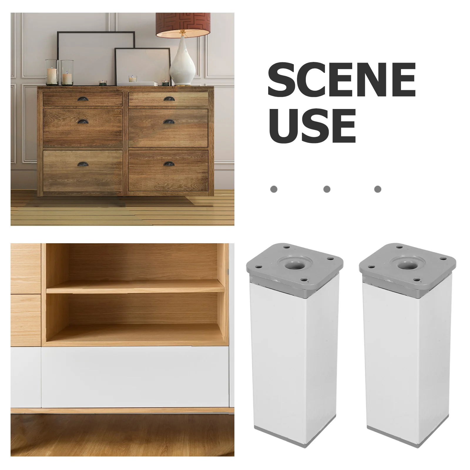 ขาเฟอร์นิเจอร์ปรับระดับได้ 4 ชิ้น ขาตู้ปรับความสูงได้ ฐานกว้าง รองรับโลหะ สำหรับโซฟา ชั้นวางของ ตู้ครัว - สแตนเลส