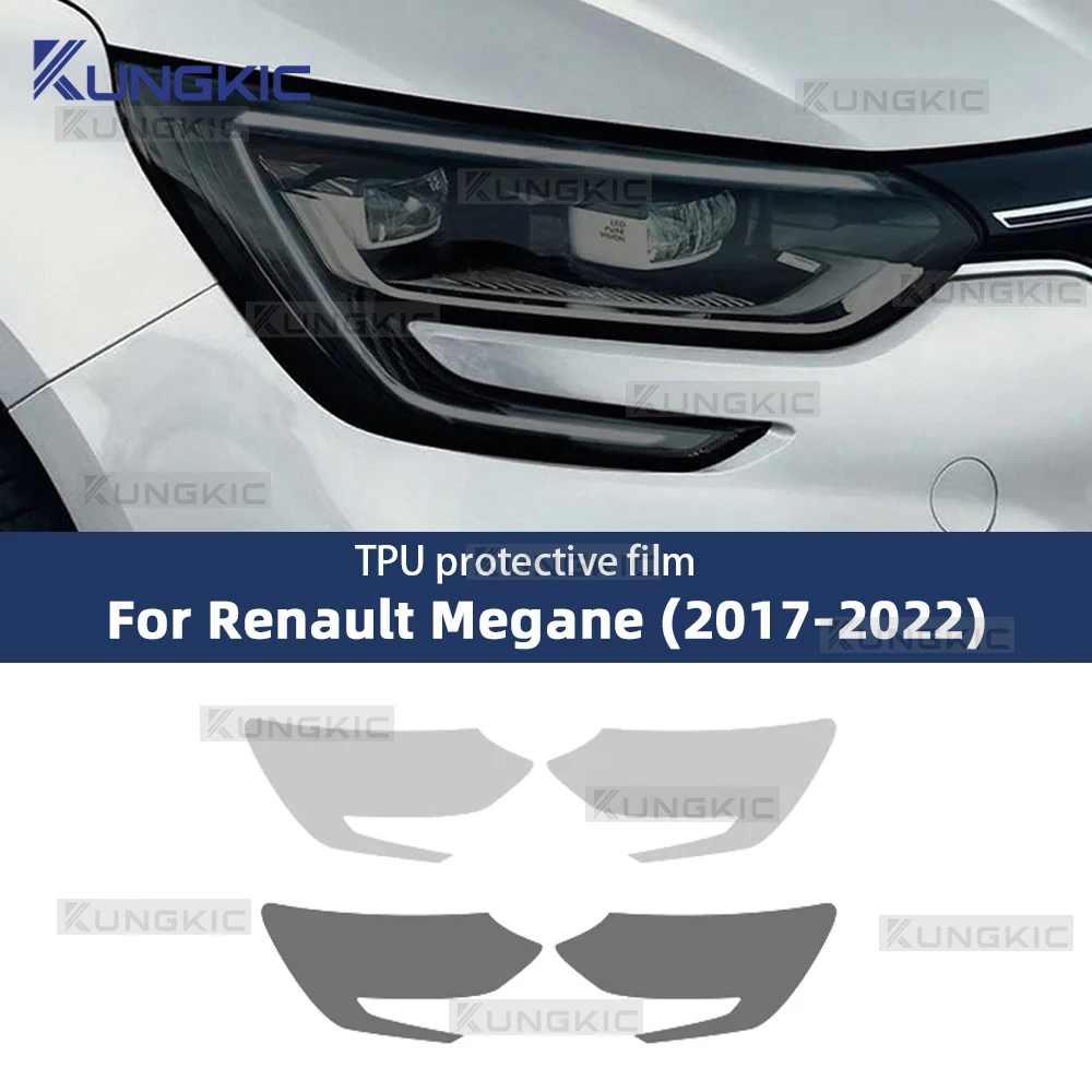 For Renault Megane 4 2017 2018 2019 2020 2021 2022 Car Headlight Protective Film Smoked Black Tint Wrap Vinyl Clear TPU Sticker