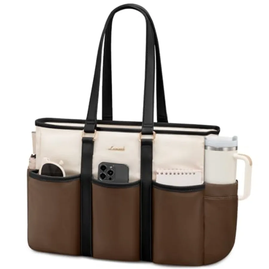 

Work Tote Bag for Women, Teacher Tote Bag Nurse Bag With Large Cup Holder, Large Computer Purse Handbag, On The Go Tote Carryal