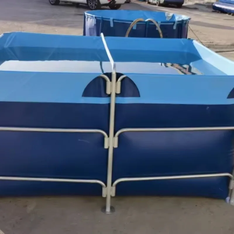 

Wholesale Square Collapsible Tarpaulin Fish Culture Tank Aquaculture Equipment For Fish Pond