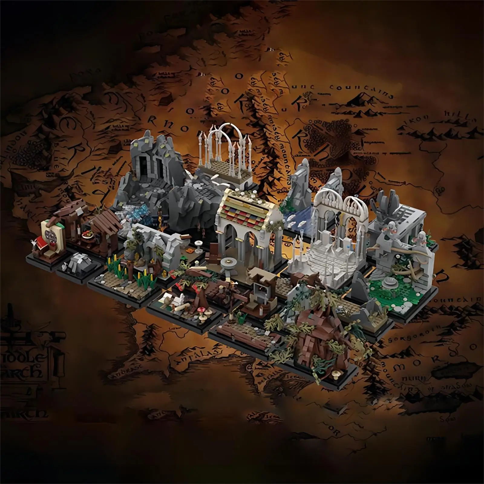 MOC-123809 Tolkien Lord of the Rings scene model assembled building block collection ornament