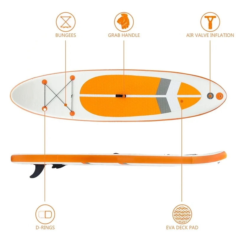 320x81x15cm SUP Stand up Paddle Board Inflatable Surfing Paddle Adult Anti-slip Summer Water Beach with Fin Foot Strap Backpack