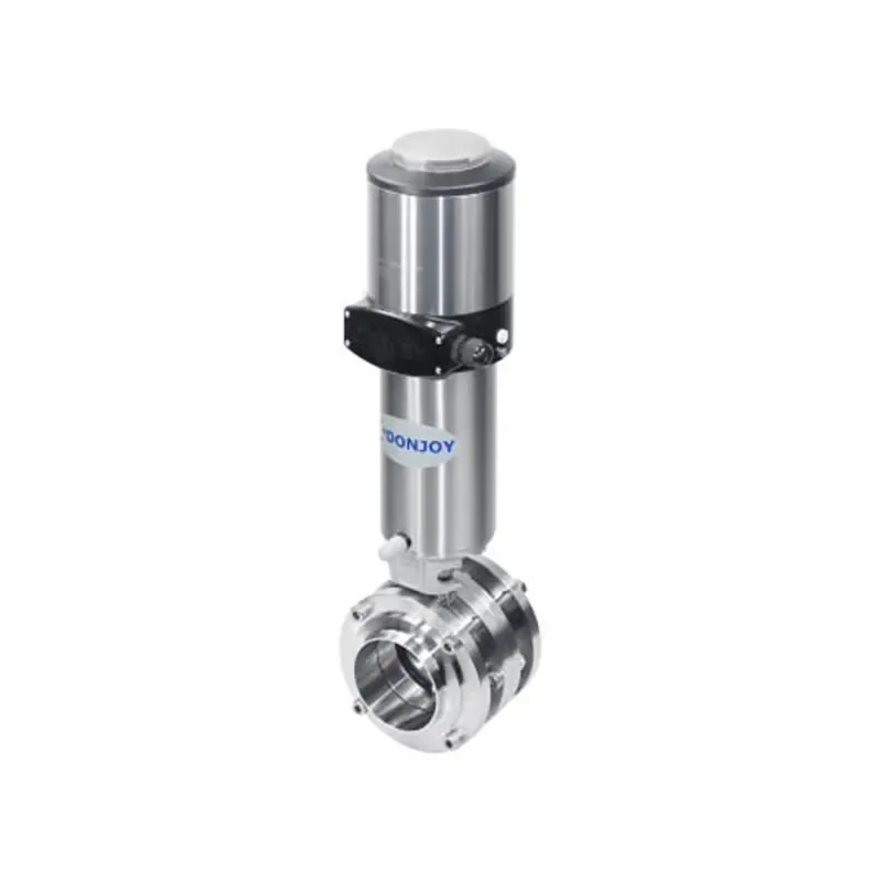 Sanitary 3PC Welding Butterfly Valve with Ss Pneumatic Actuator
