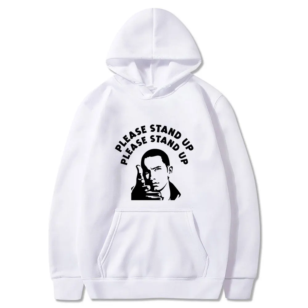 

Rapper Eminem Please Stand Up Hoodie Men Women Fashion Oversized Streetwear Men's Fleece Cotton Hoodies Male Hip Hop Pullover