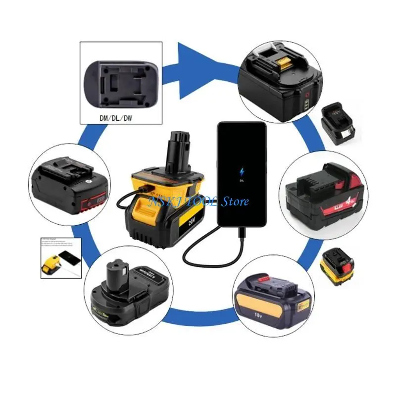 

L8RC Эффективный адаптер аккумуляторного преобразователя L8RC подходит для профессиональных мастеров и энтузиастов DIYER ищут