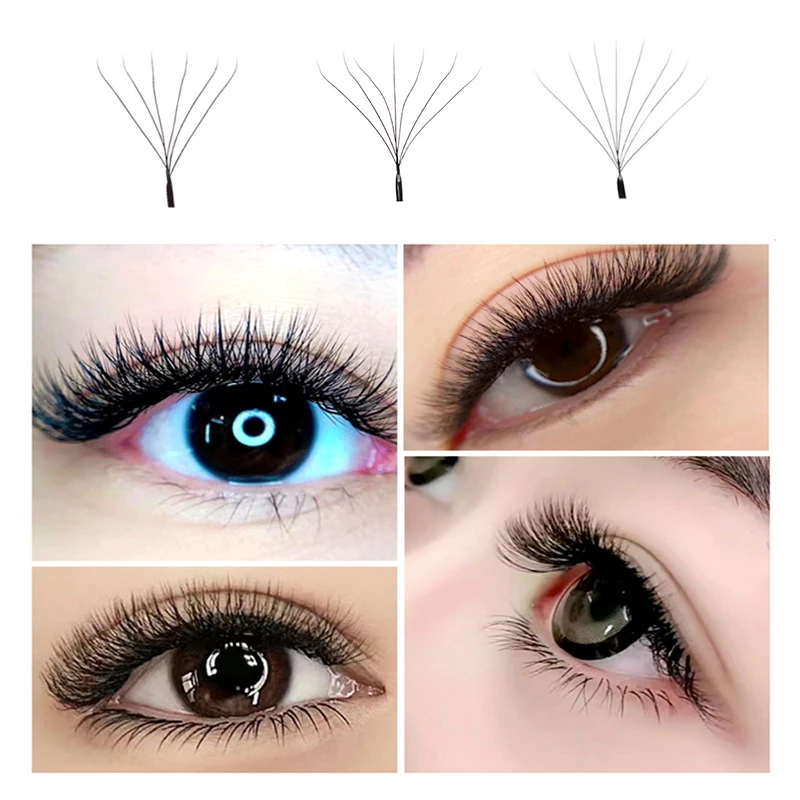 Inventar Clearance 6d/7d/8d natürliche profession elle Wimpern automatische Blüte w Form Blüte vorgefertigte Fans Wimpern verlängerung