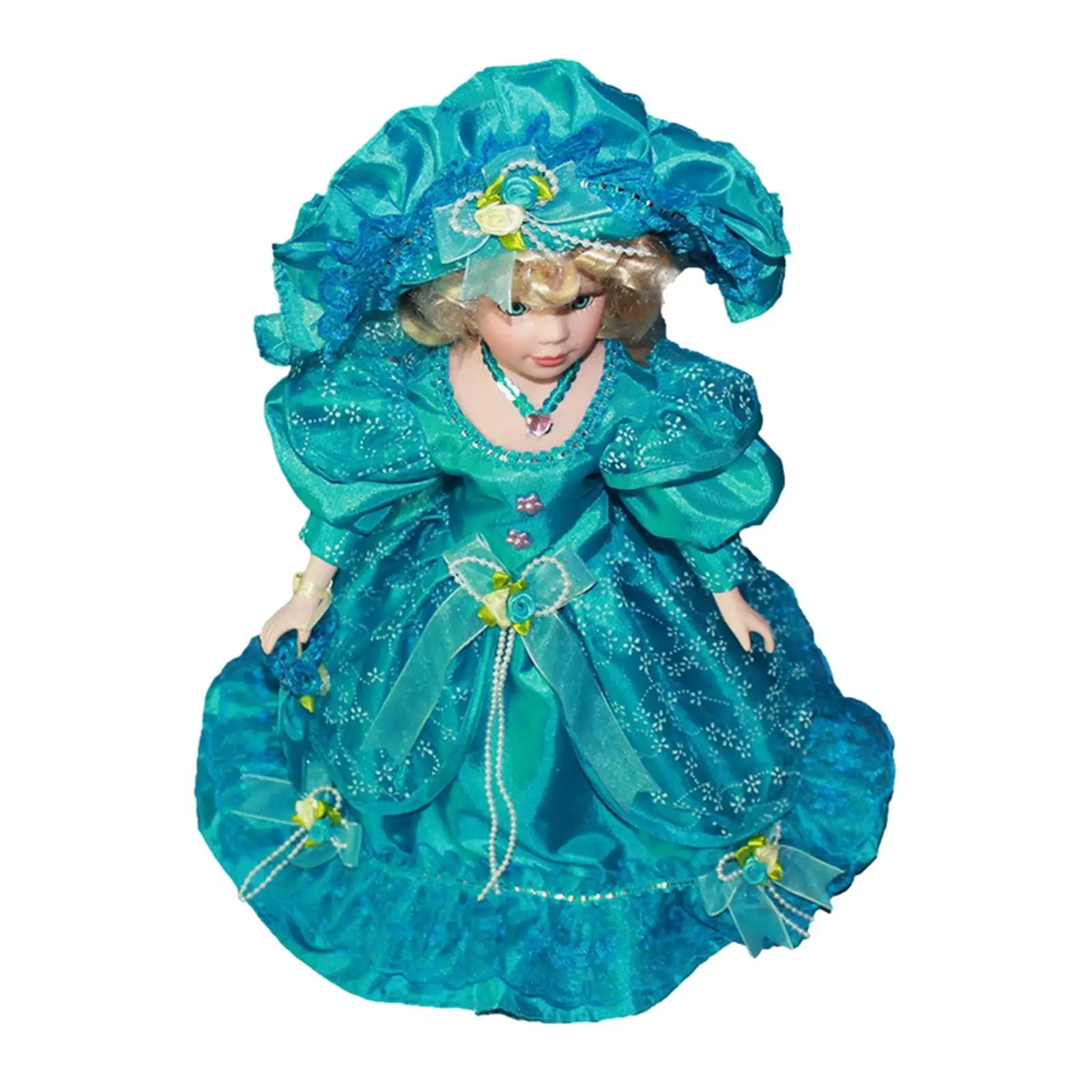 Miniature Porcelain Woman Doll 40cm Traditional Ceramic Figurine Art Toy for Home Ornament Display