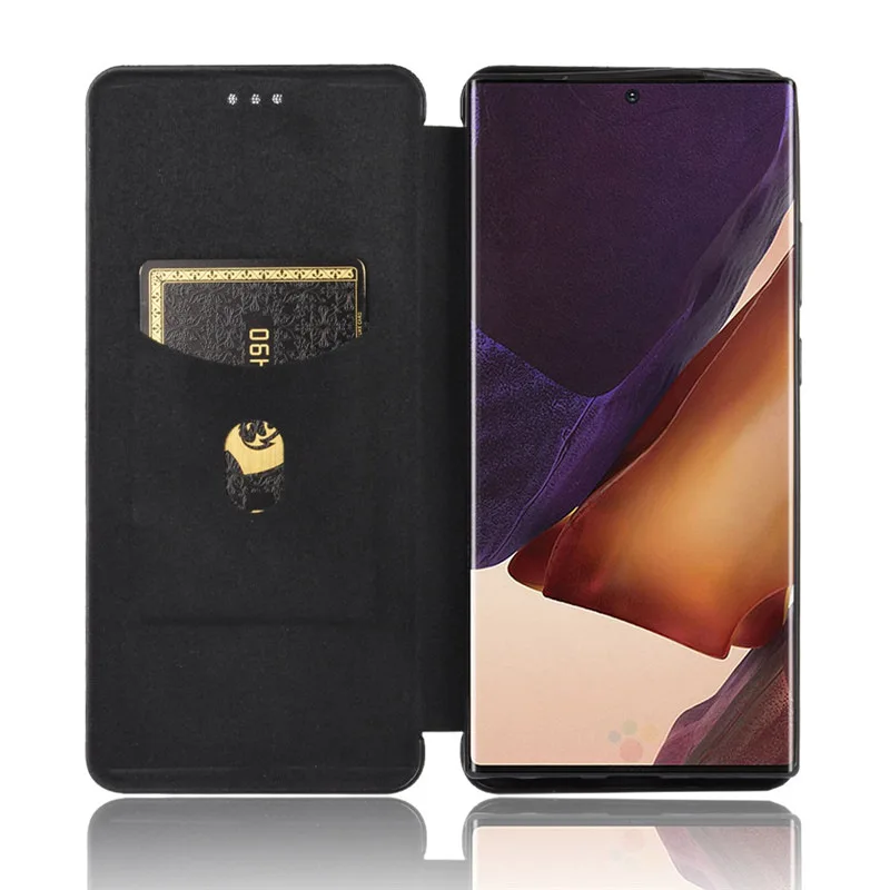 

Для Samsung Galaxy Note20 Ultra чехол из углеродного волокна, откидная кожаная деловая магнитная подставка-держатель, слот для карт, противоударный чехол