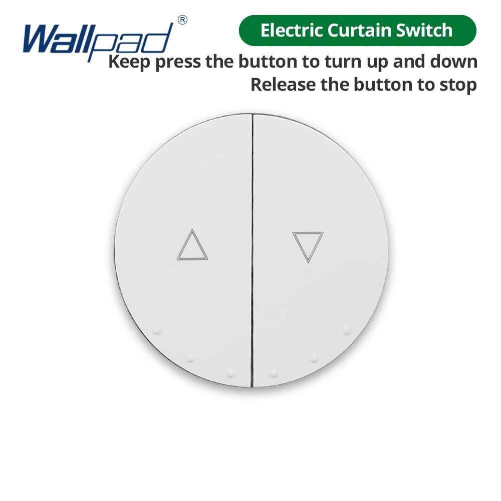 Wallpad 2 Gang Reset Wall Electric Curtain Switch Momentary Contact 52*52MM White Black Grey Module Only