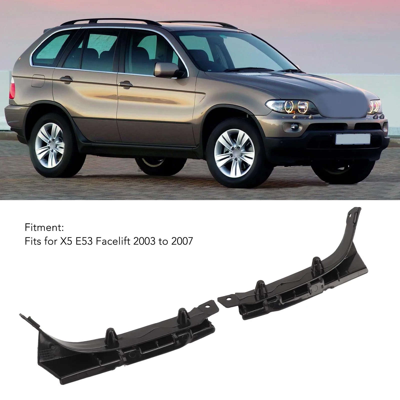 New Fashion Pair of Front Bumper Bracket Holder Cover 51117116667 Face Bar Retainer Braces for X5 E53 Facelift 2003 to 2007