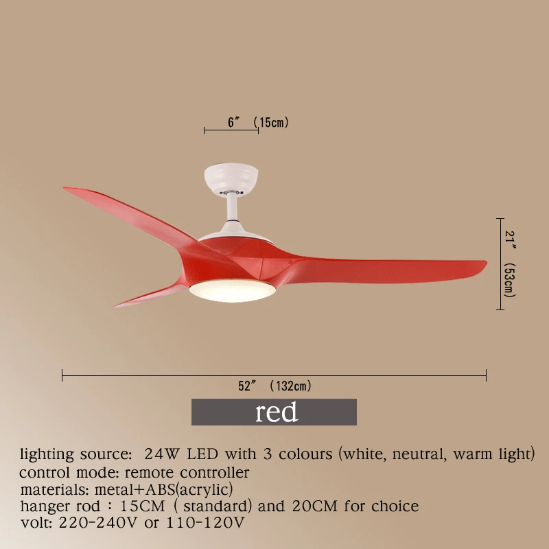 BELLE Modern Ceiling Fan Lights With Remote Control Invisible Fan Blade Decorative For Home Living Room Bedroom Dining Room